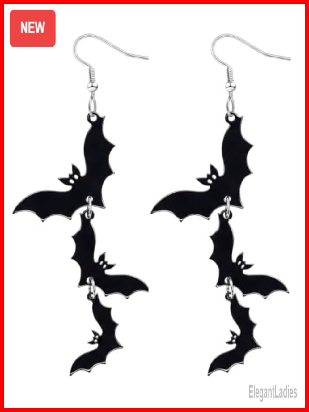 Dangle Triple Bat Acrylic Earrings Women Halloween Party Jewelry